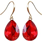 Navachi 18k Gold Plated Water Drop Multicolor Zircon Dangle Drop Earrings