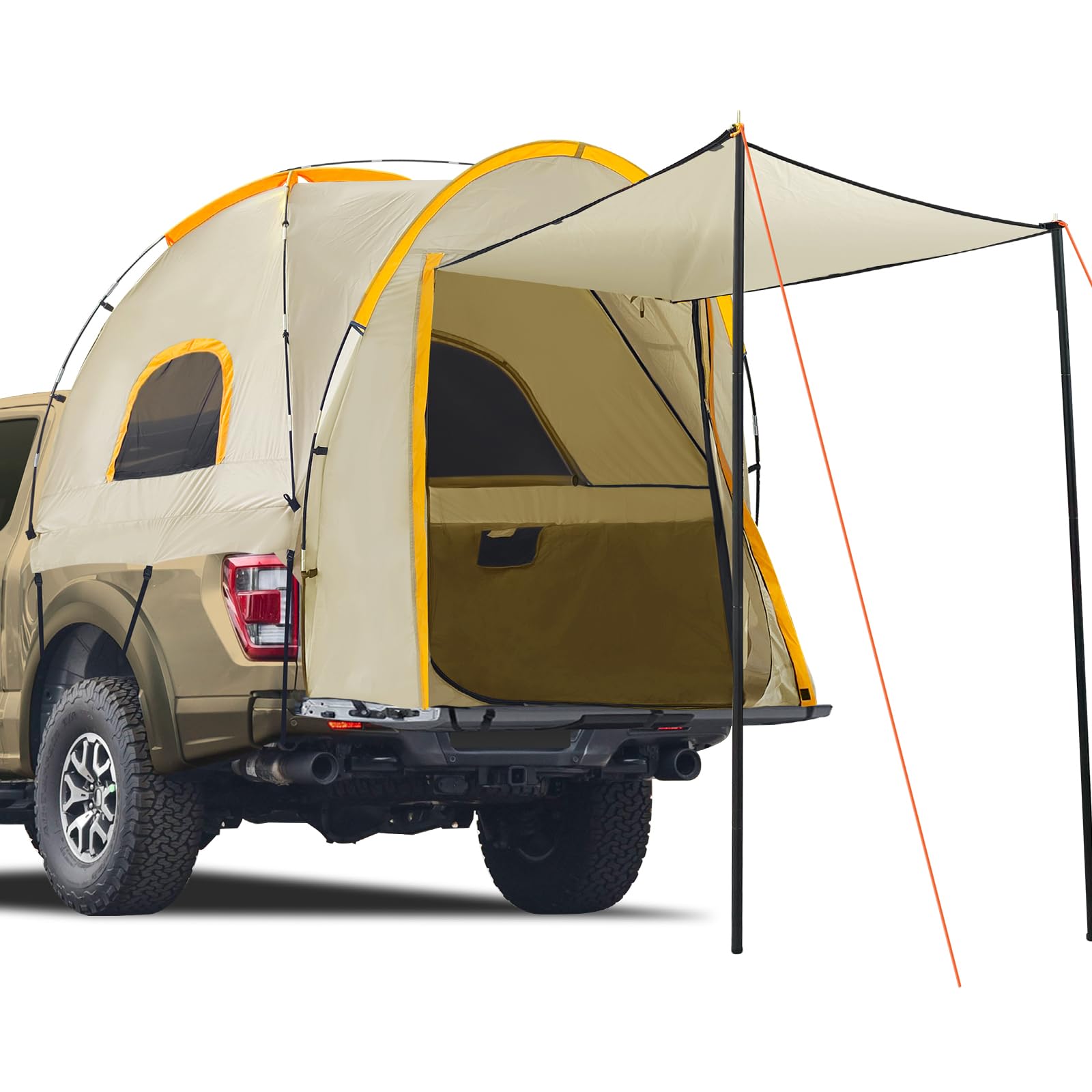 Photo 1 of Pickup Truck Tent with Awning Shade,Waterproof PU5000mm Oxford for 5-5.2 FT Truck Bed for Camping Travel Outdoor Activities for Chevy Colorado,Jepp Gladiator,Ford Ranger,GMC Canyon,Frontierm,Tacoma