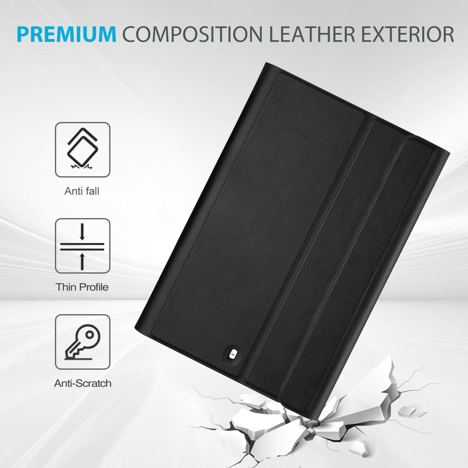 ProCase Keyboard Case for iPad mini 5 2019/ Mini 4, Mini 1 2 3, Slim Lightweight Smart Cover with Magnetically Detachable Wireless Keyboard for iPad mini 5/4/3/2/1 –Black