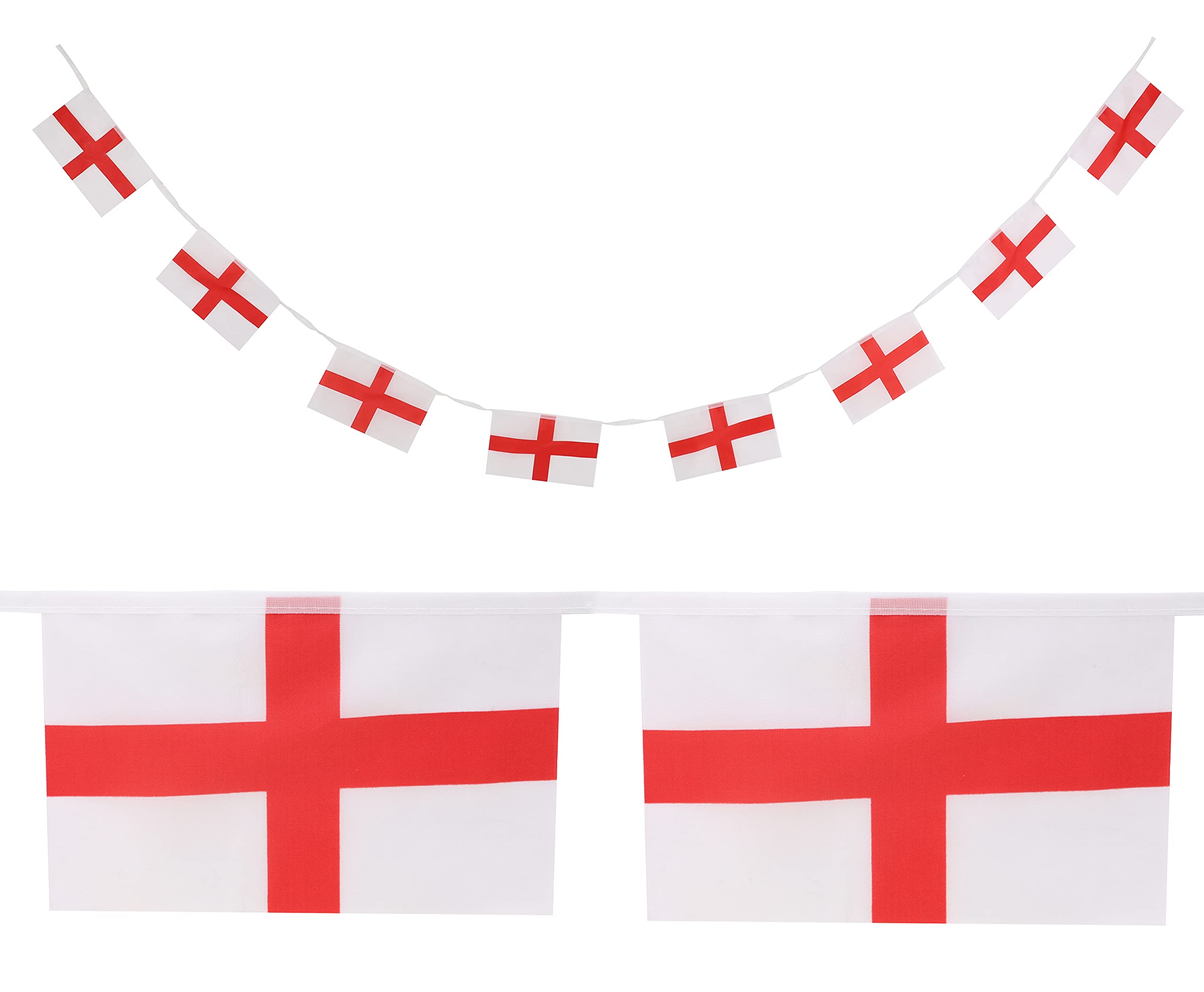 Toyland® 3.6m (12ft) England St Georges Bunting - 8 Flags - Perfect For English Celebrations - Party Decorations - World Cup & Euros