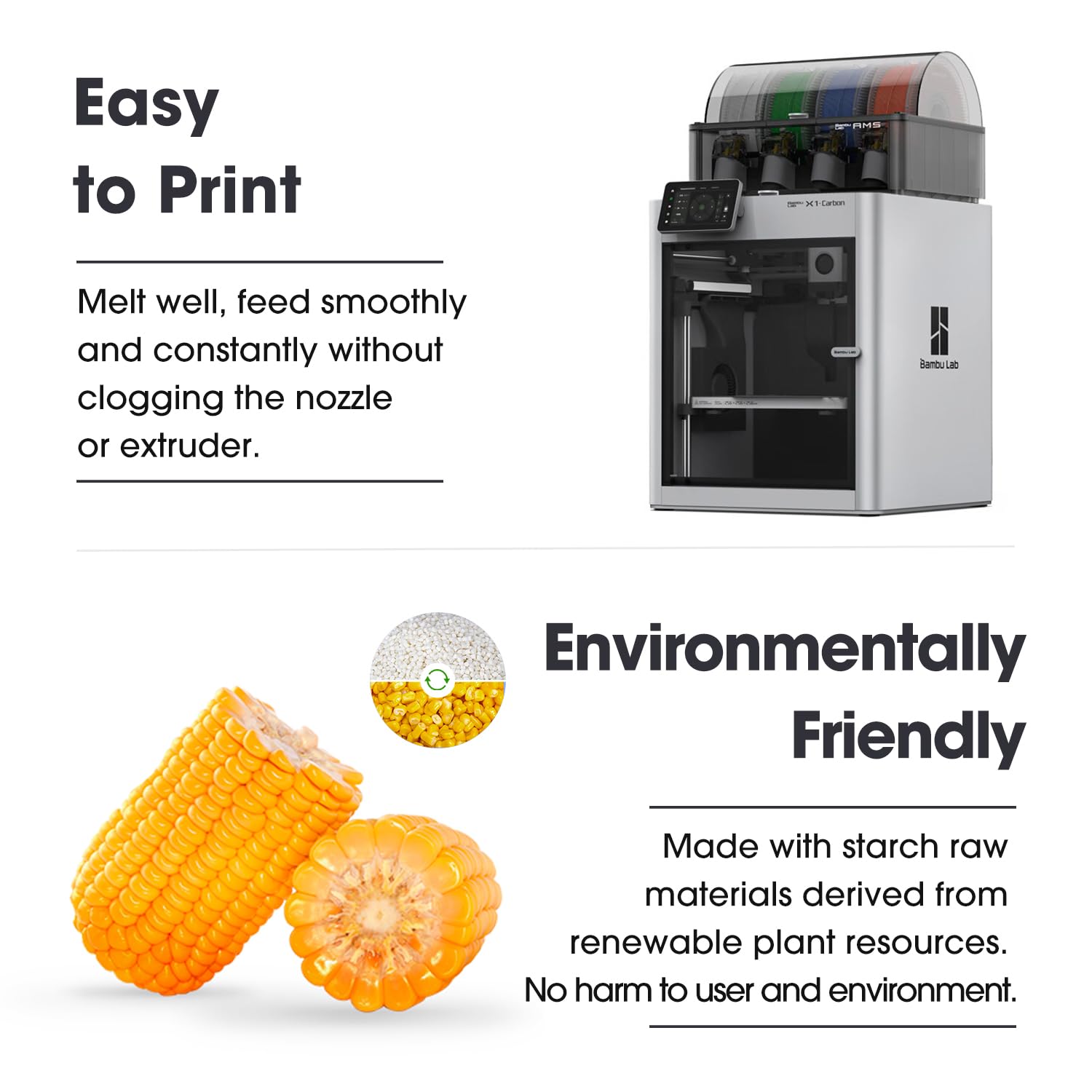 eSUN PLA+ Filament, 1,75 mm, 3D Drucker PLA Plus Filament, Maßhaltigkeit +/- 0,03 mm, 3 kg Spule, 3D-Druck Filament für 3D Drucker, Weiß 5