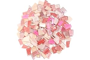 ZWCT Pink Mixed Irregular Mosaic Glass Pieces, 300 Grams Mosaic DIY Set Adult Mosaic Set, Mosaic Crafts Mosaic Making Supplies