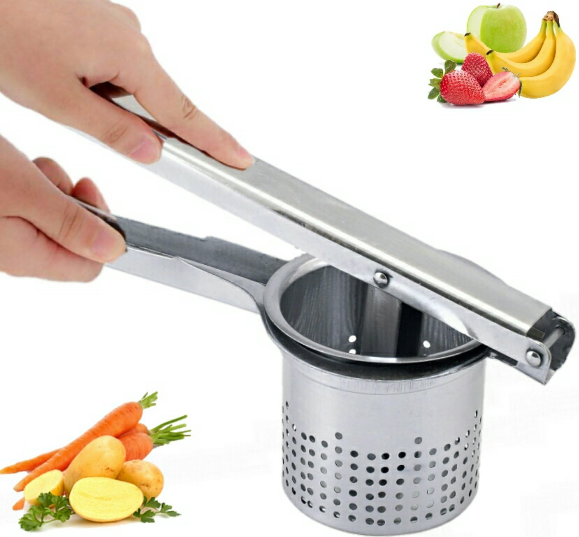 Premium Stainless Steel Manual Potato Masher & Ricer by Lu Cucina