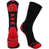 MadSportsStuff Basketball Socks for Boys Girls - Youth & Adult Athletic Crew Socks - Cushioned Moisture Wicking Performance