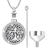 Aniu Cremation Jewelry for Ashes S925 Sterling Silver Urn Necklace Memorial Necklace for Human Ashes of Loved Ones Keepsake Locket Pendant for Men Women