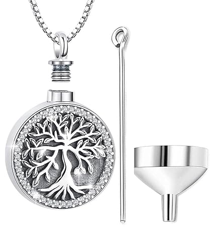 Aniu Cremation Jewelry for Ashes S925 Sterling Silver Urn Necklace