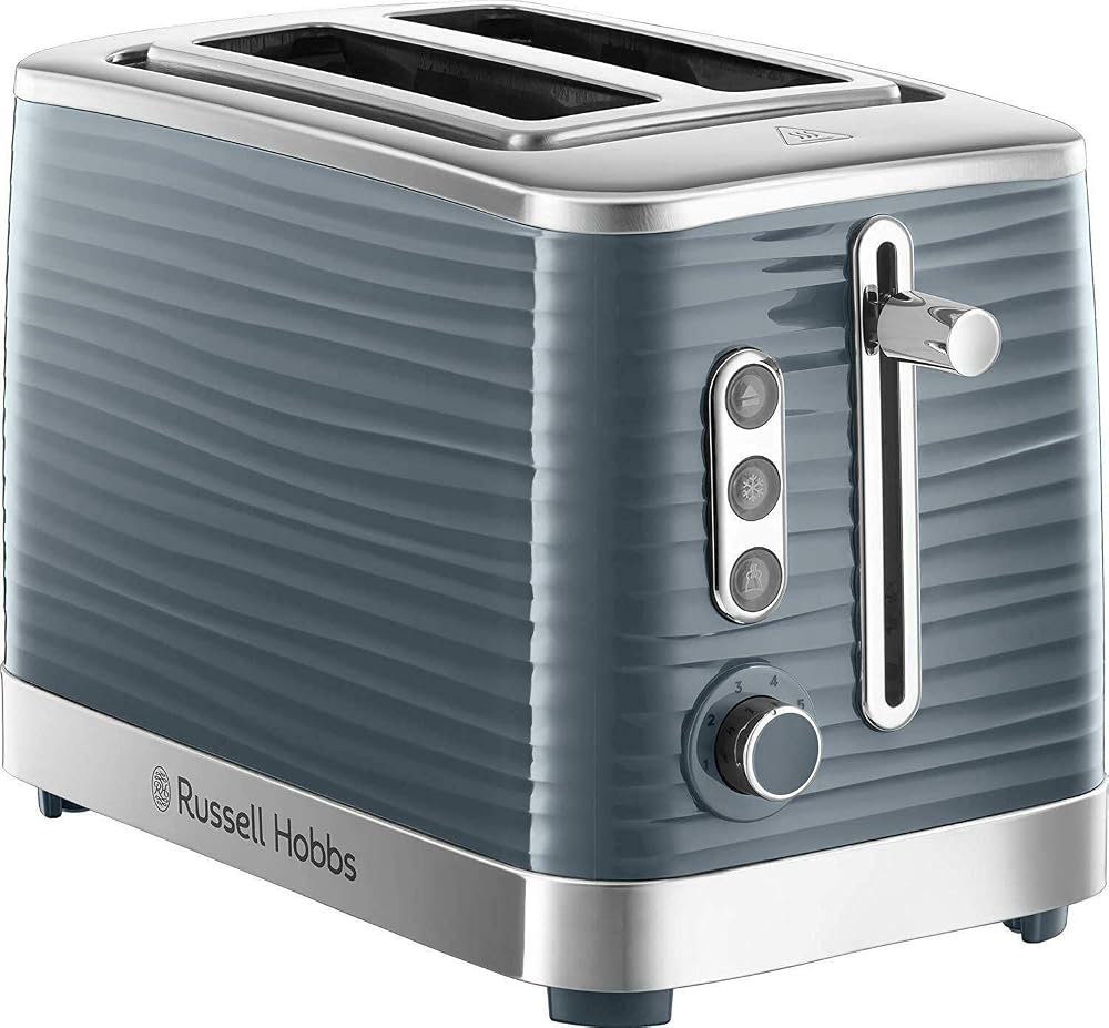Russell Hobbs Inspire 2 Slice Toaster Grey 1050W Extra Wide Slots
