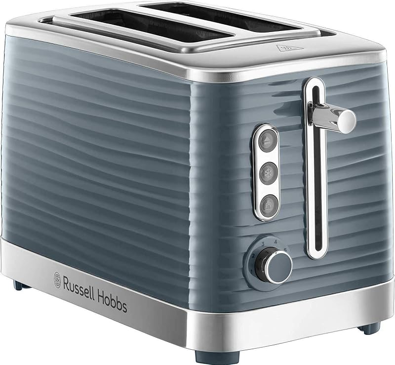 Russell Hobbs Inspire 2 Slice Toaster Grey 1050W Extra Wide Slots