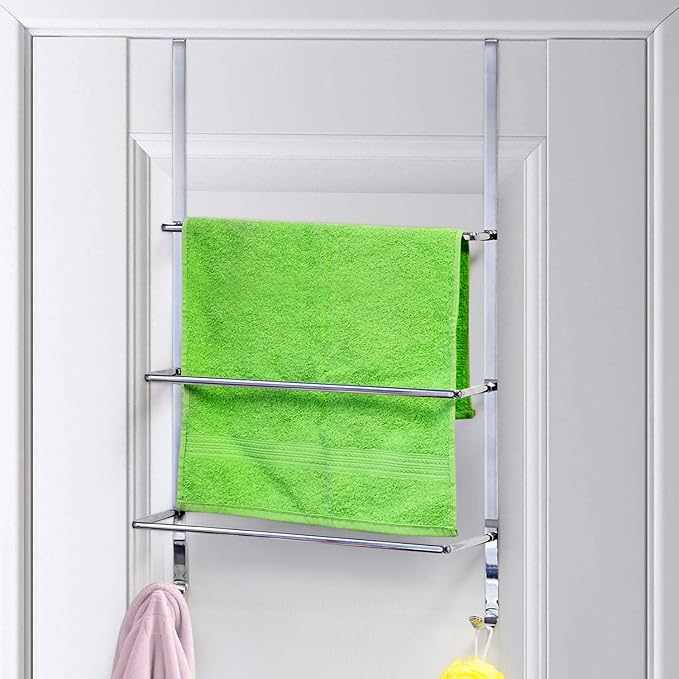 Porta Asciugamani Da Appendere Alla Porta - 2 Pezzi In Acciaio Inox, 23 Cm, Senza Forare