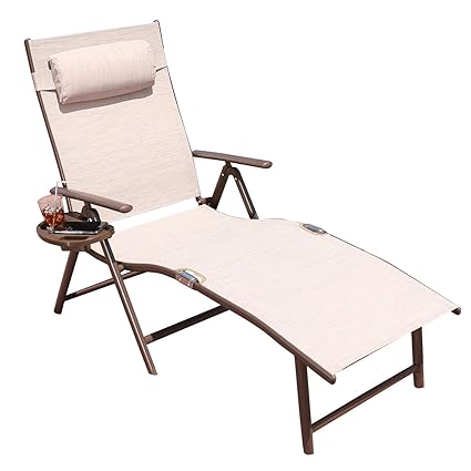 adjustable reclining beach sun lounge chair