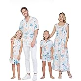 Matchable Family Hawaiian Luau Men Women Girl Boy Clothes in Sandy Beach