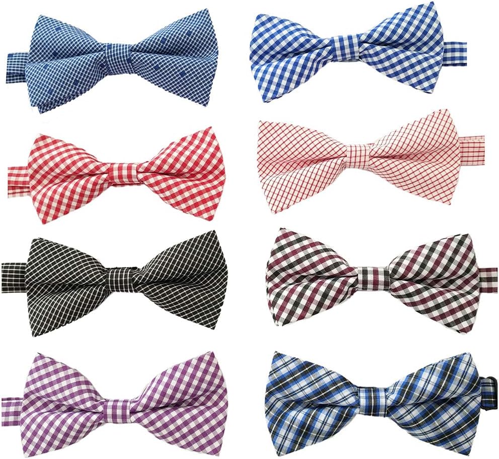 PET SHOW 10pcs Plaid Small Dog Bow Ties Adjustable Bowties for Medium Large Dogs Wedding Birthday Party Costumes Grooming Accessories for Cats Puppies