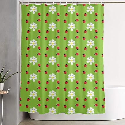 Amazon Com Love Corner Flower Ladybug Shower Curtain 12 Hooks