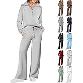 Sweatsuits Women 2 Piece Outfit Comfort Matching Lounge Sets Cozy Half Zip Pullover Sweatpants Set Travel Sweatset