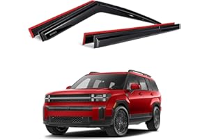 AUXKO Rain Guards for Hyundai Santa FE 2024 2025 2026, Window Vent Visor Accessory - 3M Tape Rain Guard Window Visors for Santa FE Car Windows, Tape-On Side Window Wind Deflectors & Visors Smoke