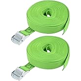 uxcell Tie Down Strap Cam Buckle Lashing Strap 1" x 30Ft 550lb 250Kg Load Polypropylene for Moving Securing Cargo, Green, Pack of 2