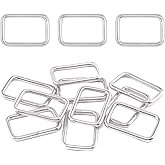 Swpeet 60Pcs 5/4 Inch - 32mm Sliver Metal Rectangle Ring, Webbing Belts Buckle Metal Rings for for Belt Bags DIY Accessories Keychains Belts and Dog Leash (Sliver, 5/4 Inch)