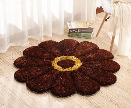 SRHandloom Round Colorful Sunflower Area Rug Mats Bedroom Living Room Round mats Computer Chair Mat