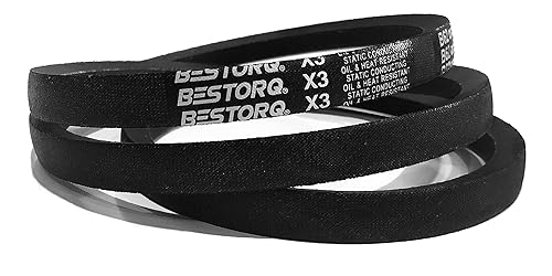 BESTORQ A136 V-Belt, Classic Wrapped Rubber X3 V-Belt, Black, 138" Outside Circumference x .51" Width x .34" Height, Pack of 4