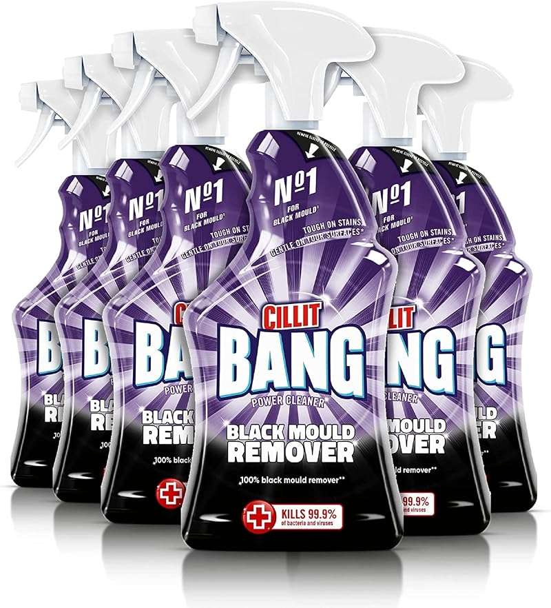 Cillit Bang Power Cleaner Black Mould Remover Spray 750ml Pack of 6