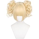 Aadesso anime blonde wig Ponytail Detachable Heat resistant Straight Synthetic Hair Wig