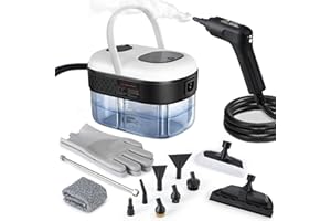 FANCYMOUSE Steam Cleaner, 3-Level Adjustable Handle, 2500W Steam Cleaner for Home, 15s Heat-Up, Portable Steamer for Cleaning Car, 47.04oz Tank, 16 Pcs Accessories for Dirt, Grout, Couch, Furniture, Grease,Tile