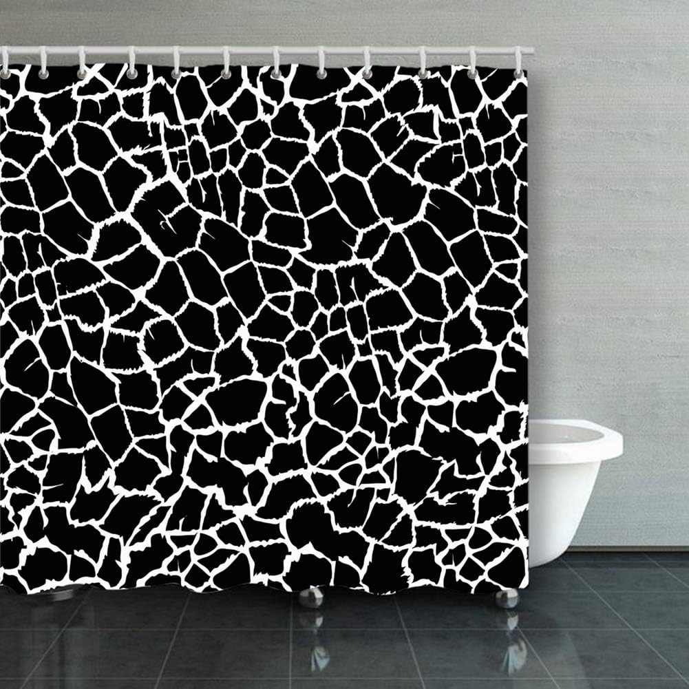 Amazon Com Diyabc Shower Curtain Somali Giraffe Black White