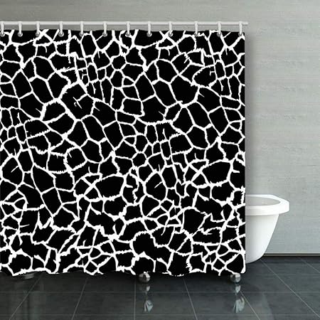 Amazon Com Diyabc Shower Curtain Somali Giraffe Black White