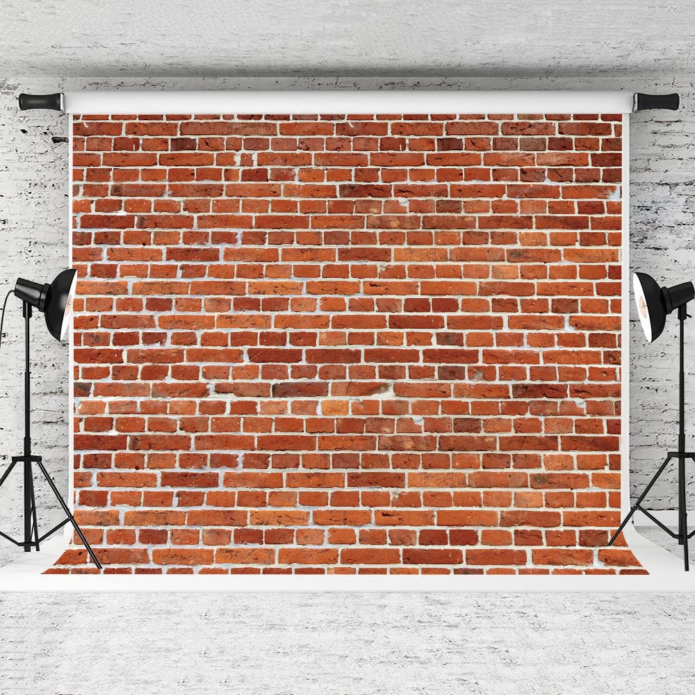 Photo 1 of DHXXSC 10X10FT Red Brick Wall Backdrop Photo Studio Prop Baby Birthday Party Home Decor Photo Booth Banner Vinyl Photo Background DH-04