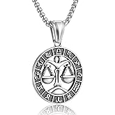 Zodiac Sign Necklaces for Men Women Stainless Steels Leo Libra Aries 12 Constellation Pendant Necklace Astrology Jewelry Birthday Gift