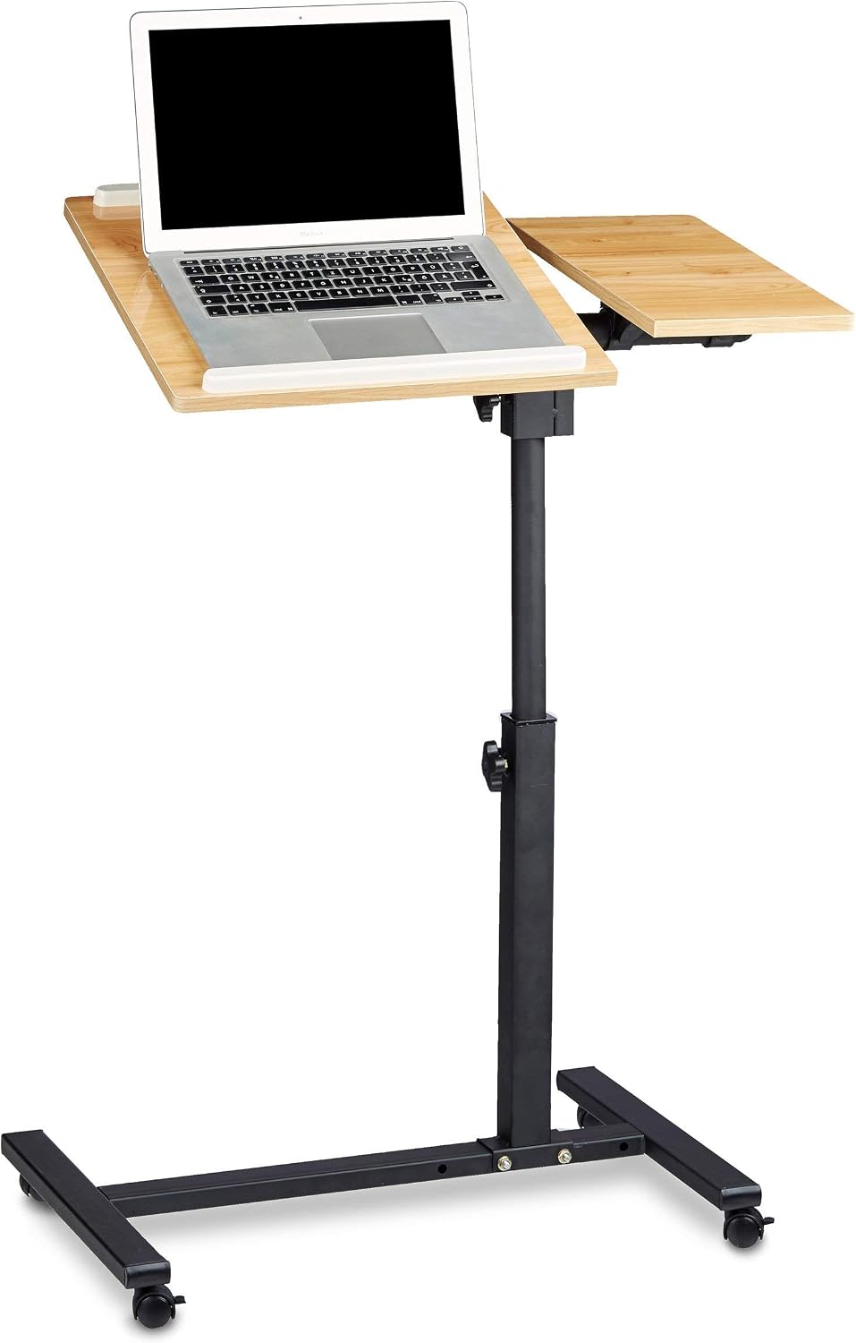 Relaxdays Laptop Table Height-Adjustable 95 x 60 x 40 cm Notebook Stand also for Lefties Sofa Table Side Table Laptop Desk with Wheels & Surface for Mouse with 2 Stop Bars