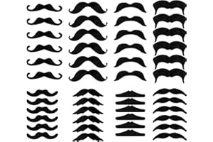 CYTOKIO 48 Pcs Fake Mustache Fake Moustache Mustaches Self Adhesive Stick on Mustache Fake Beard Costume for Cosplay Masquerade Party