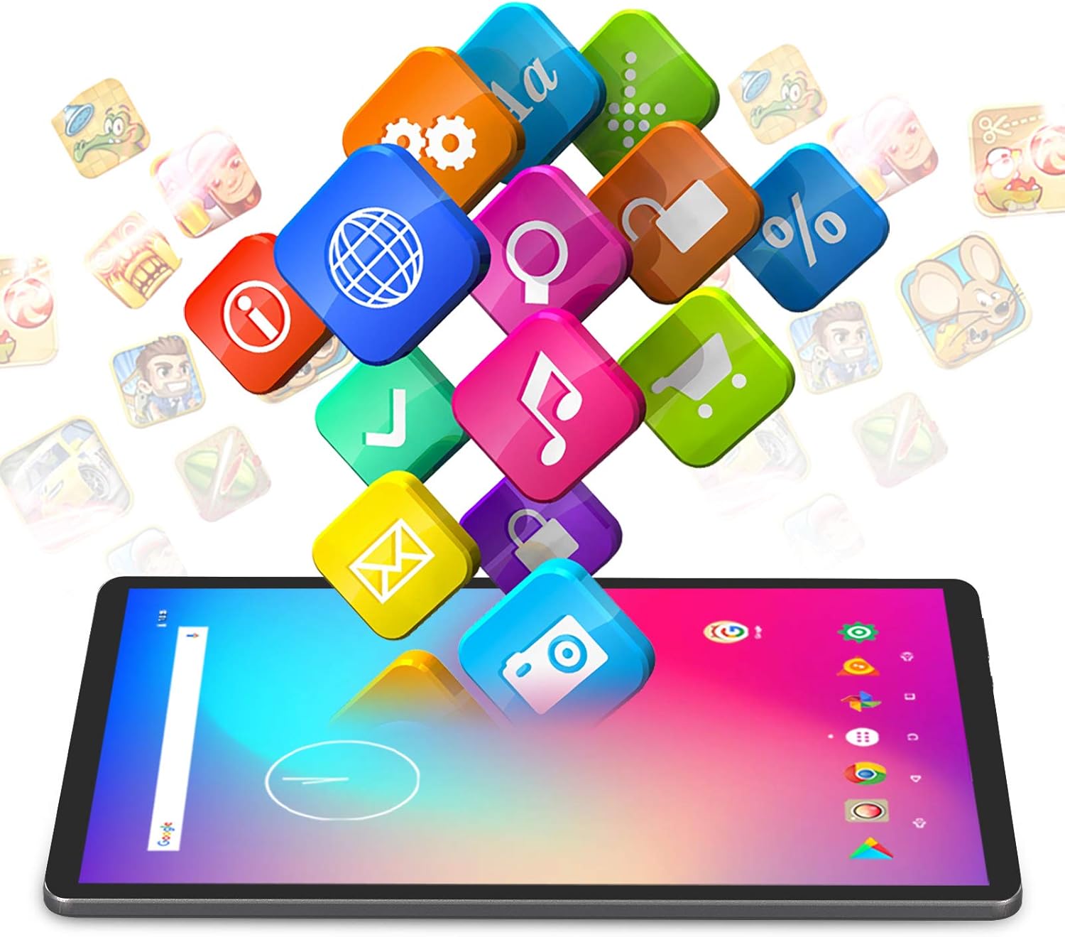 Dragon Touch K10 Tablet, 10 inch Android Tablet with 16 GB Quad Core Processor, 1280x800 IPS HD Display, Micro HDMI, GPS, FM, 5G WiFi, Black Metal Body : Computers & Accessories