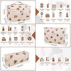 3PC Makeup Bag Set, Quilted Makeup Bag, Large