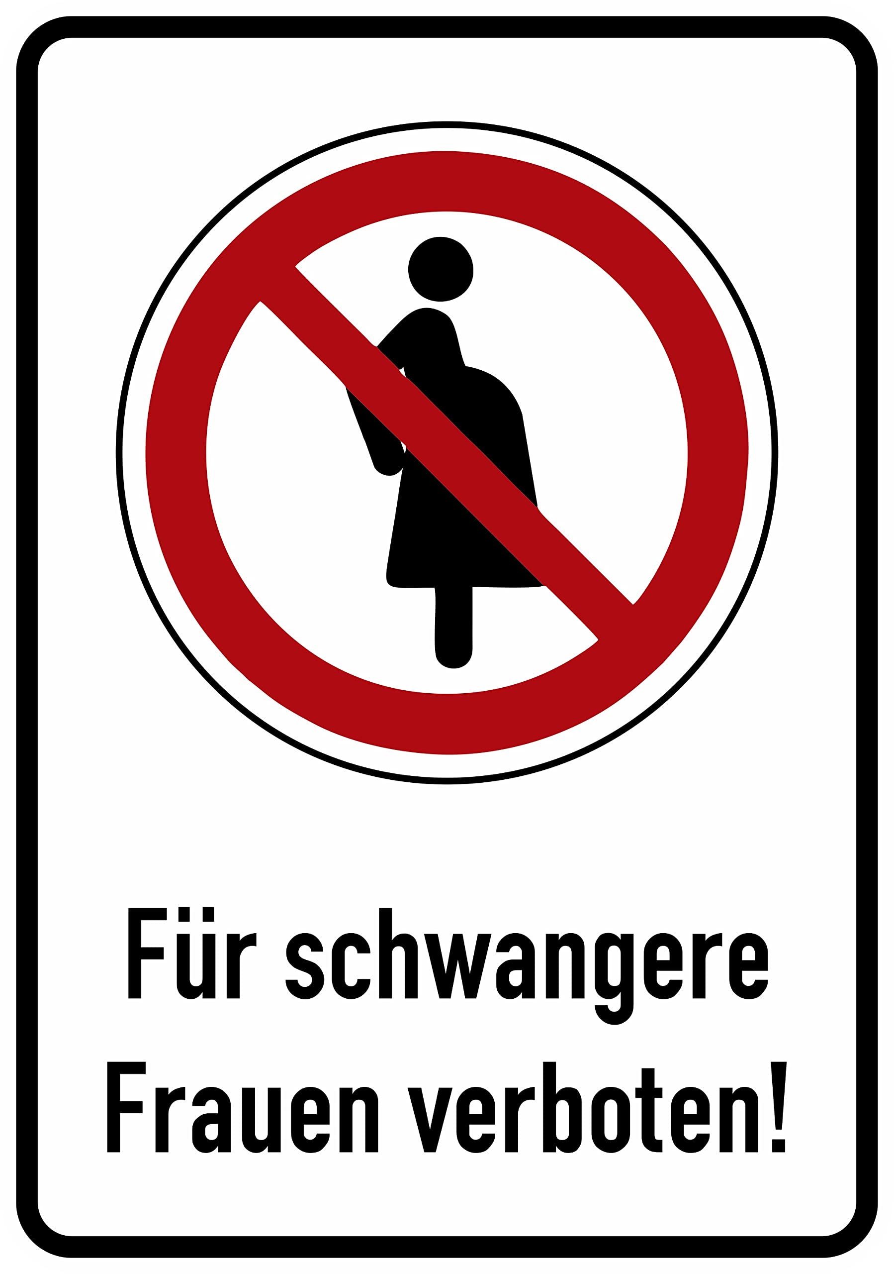 Daged For pregnant women prohibited sticker 23 x 16 cm safety sign ISO 7010-P023 sticker T-172