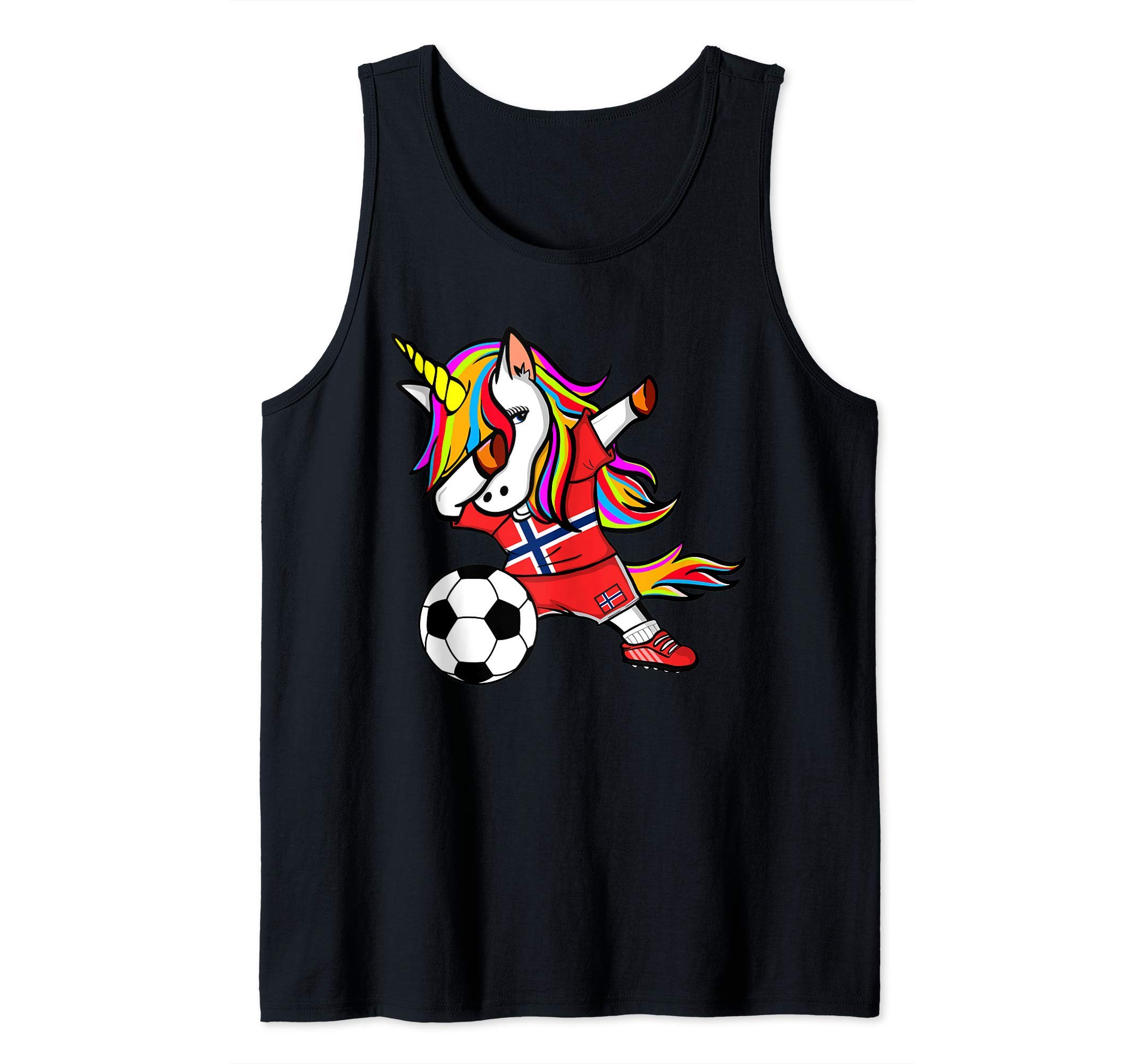 Dabbing Unicorn Norway Football - Norwegian Flag Soccer Tank Top