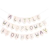 A Little Wildflower Is on the Way Hanging Banner - Wild One Baby Girl Birthday Banner, Wildflower Baby Shower Party Decorations, Market Farmers Birthday Party Supplies, Cake Smash Photo Props