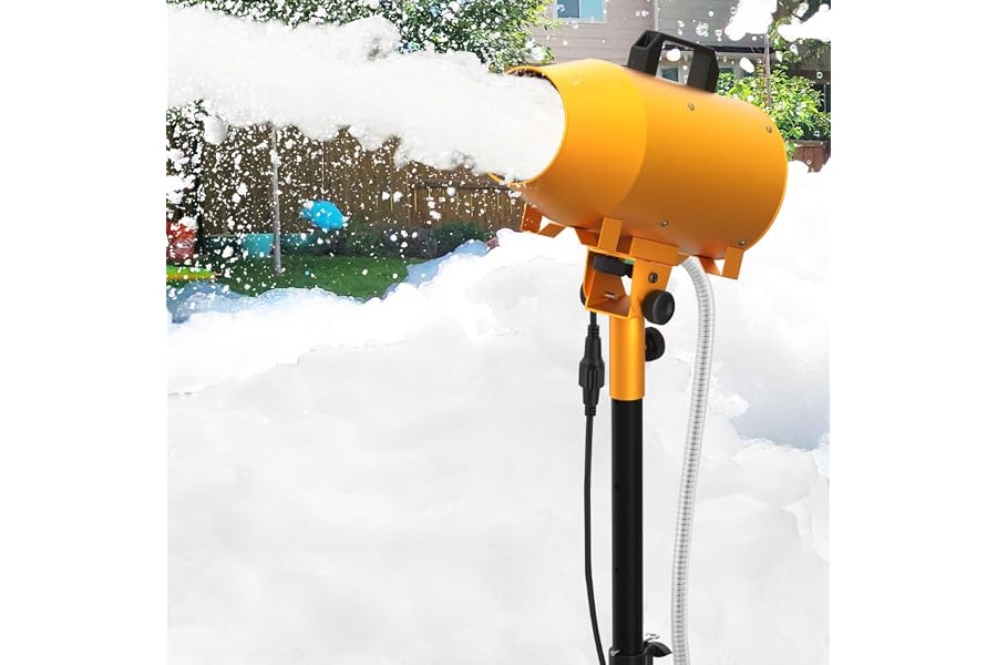 1000W Foam Machine, Outdoor Foam Party Machine With Water Pump System | High Output Foam Production,3-5m Spray Range, Metal Housing,Adjustable Height Stand and Easy Setup for Party Use