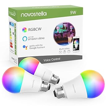 Novostella 3 Pack E27 Smart Glühbirnen Alexa Lampe Dimmbar 9W, 810lm RGB LED Wlan Smart Birne Google Home IFTTT, Timing Tunab