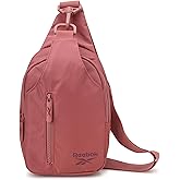 Reebok Unisex Crossbody Sling Bags – Compact Convertible Strap Cross Body Bag Travel Sling Bag - Gym & Travel Essential, Size One Size, Berry Rose