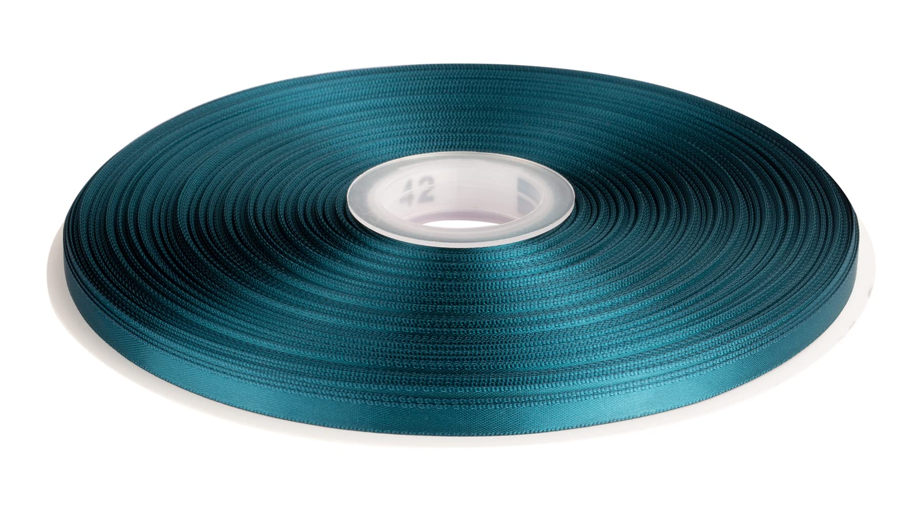 Double Faced Satin Ribbon, 6mm X 91M, Solid Polyester Ribbon for Gift Wrapping, Crafts, Wedding Party Ceremony Decoration, Floral Arrangement, Sewing (Teal)