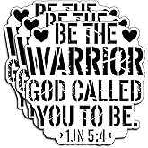 (3Pcs) Be The Warrior God Called You to Be Stickers Christian Inspirational Bible Verse Waterproof Vinyl Decal Water Bottle Bumper Car Hard Hat Phone Laptop Religious Scripture Prayer Gifts - 3"