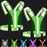 SAWNZC LED Reflective Vest Running Gear, 5 Colors Lights Up Running Vest for Night Walking Cycling Jogging, Adjustable Size for Men Women Kids, Rechargeable and High Visible