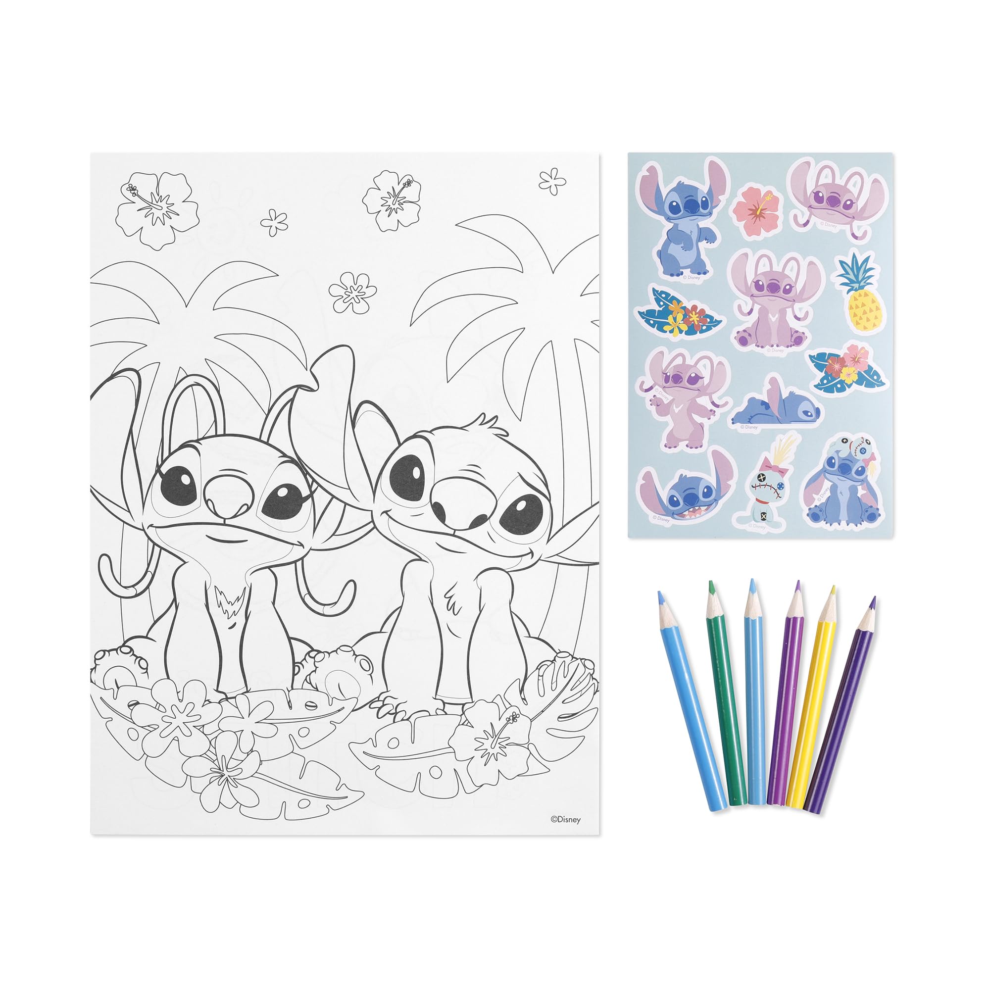 Disney COLOURING SET WITH STICKERS STITCH