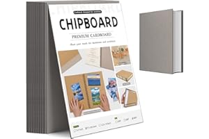 JNENERY 20Pcs Book Board 8.5 x 11", 80pt Chipboard for Book Binding Cover, Heavy Duty Binders Board, Thick Sturdy Kraft Board, Cardboard Sheets for Crafts, DIY Projects, Packaging (Grey)