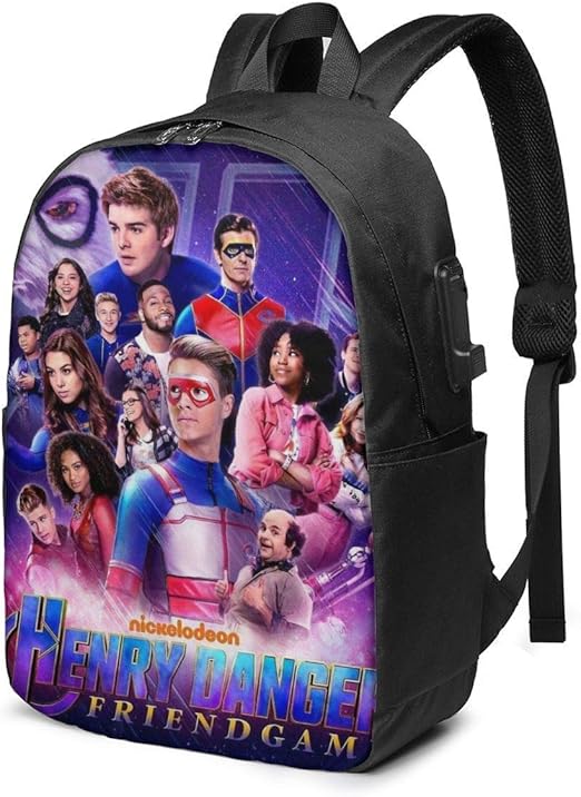 VJSDIUD 17 in Backpack Computer USB Charger Bookbag Danger Henry Poster