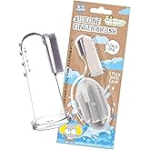 Jack N Jill Baby Silicone Finger Brush, Two Brushes Plus Case (Pack of 1) | Baby Toothbrush Age 6-12 Months, Baby Gum &amp; Teeth Cleaner, Oral Care for Infants, Travel Size