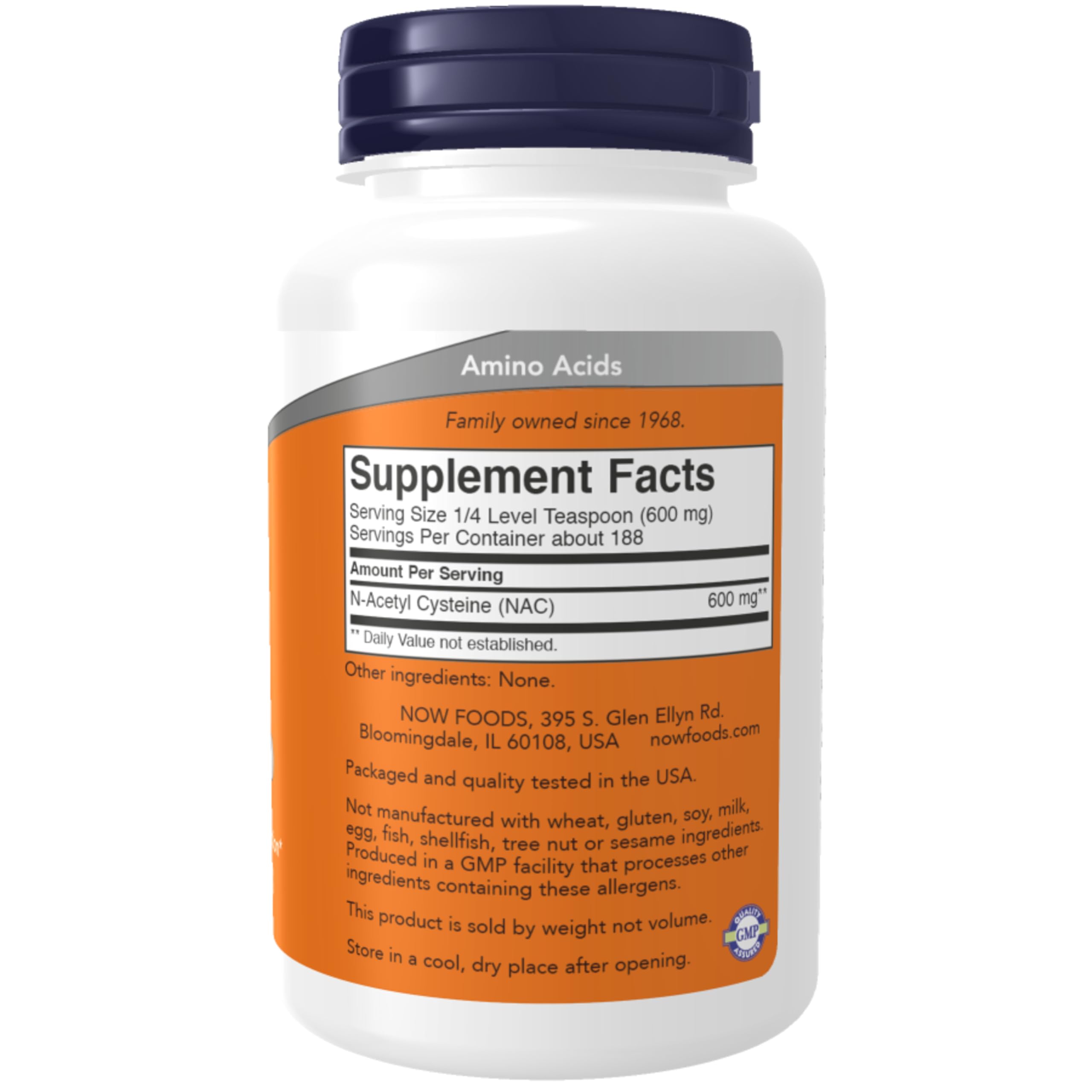 NOW Supplements, NAC (N-Acetyl Cysteine) 600 mg Pure Powder, Free Radical Protection*, Cellular Health*, Immune System Function* 4-Ounce (113 g)