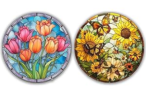 OFRKE 2-Piece Diamond Painting Kits for Adults，5D DIY Full Drill Round Art Gems Flower and Butterfly Diamond Art Perfect for Home Wall Deco Diamond 12"x12"