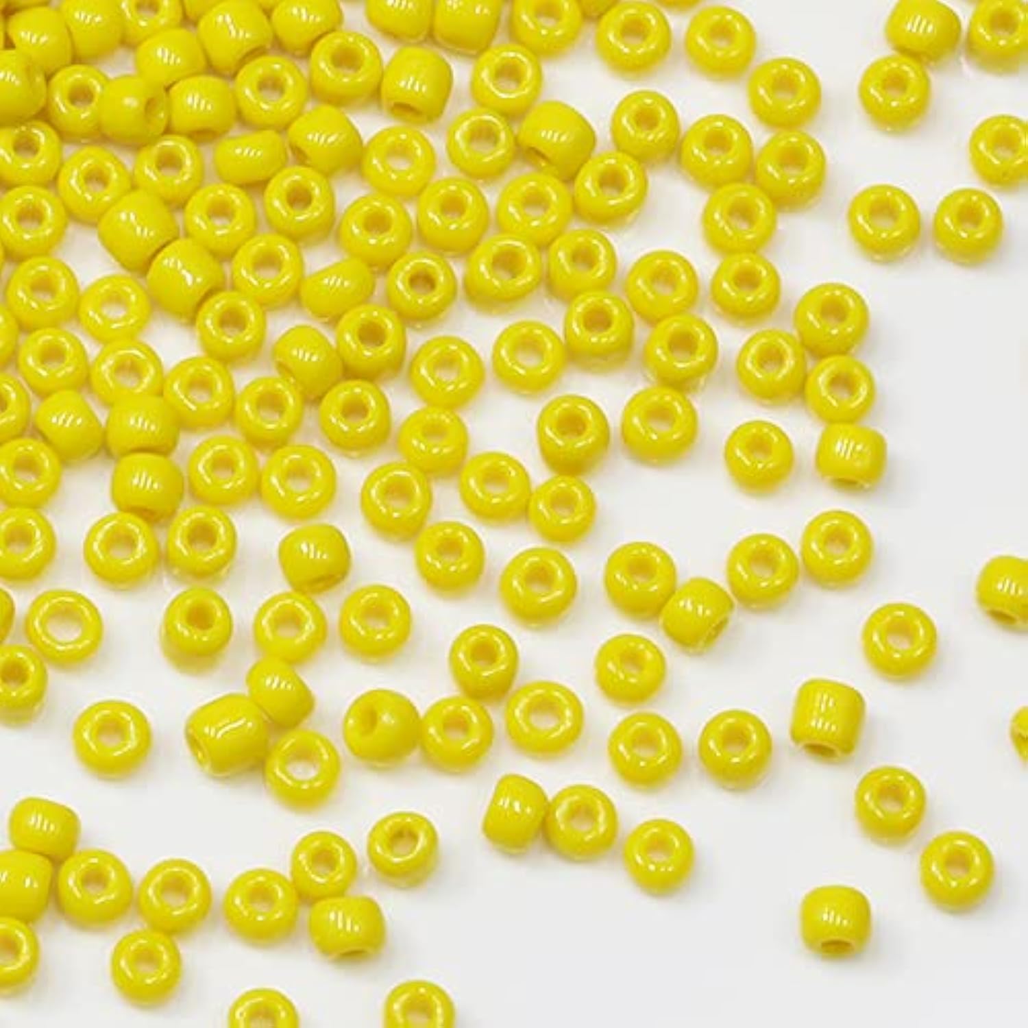 Tibaoffy Yellow Glass Seed Beads Size 8/0 3mm for Jewelry Making Crafts (100g About 3600pcs)